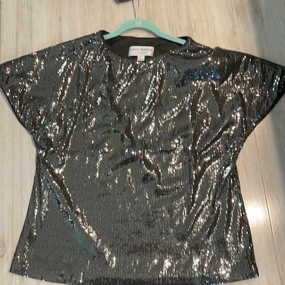 Rubin Singer Studio All-Over Sequin Top and dress pants. Pants have a side zip. - Picture 9 of 16